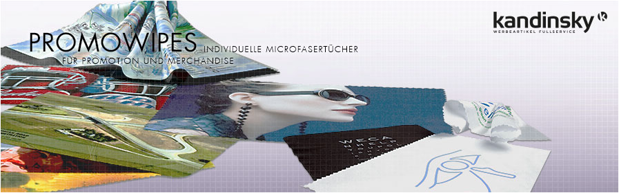 Promowipes – Individuelle Microfasertücher mit Druck als Werbeartikel von Kandinsky